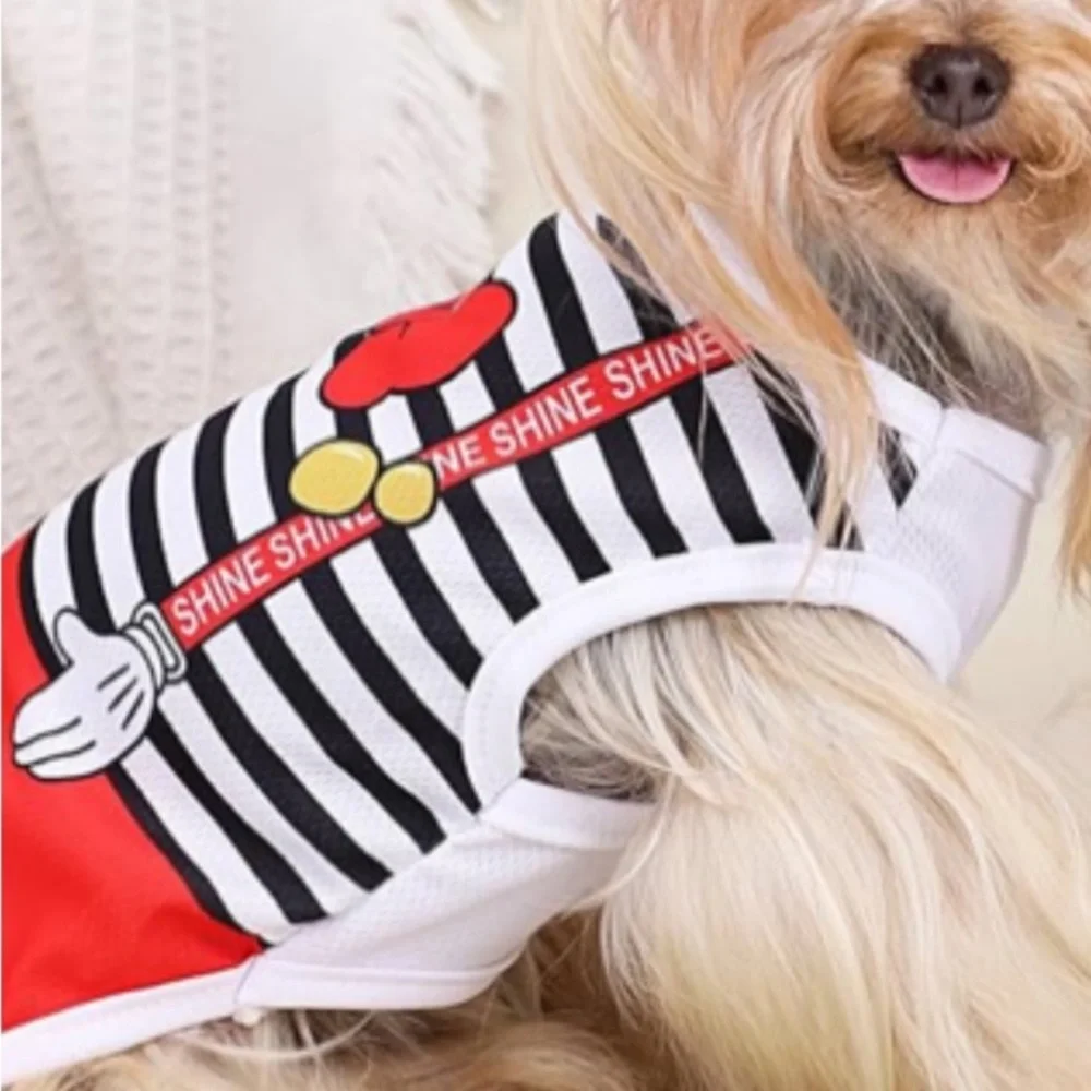 4 Striped Black and White Dog Shirt